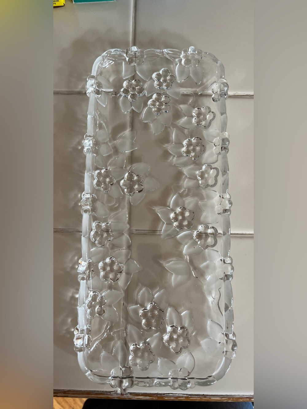 Mikasa Clear Glass Floral Serve Platter
